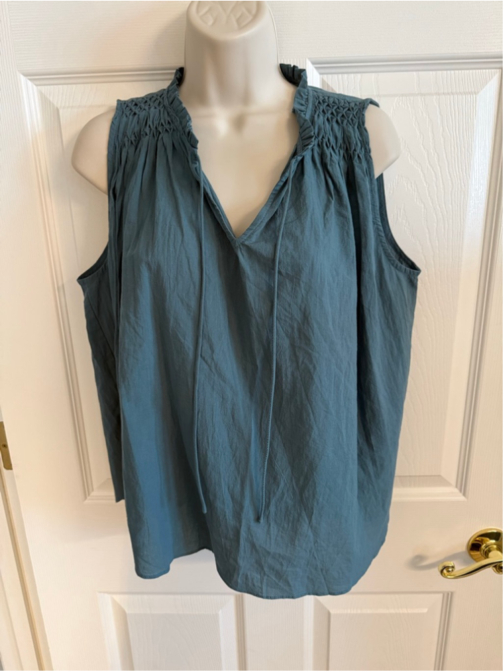 Teal blue cotton blouse from Grade & Gather size Small